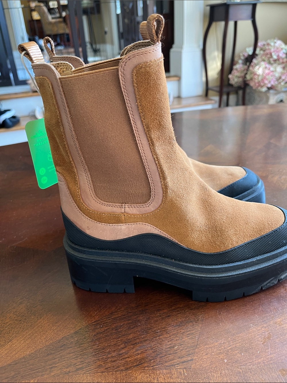 Women’s Tan Suede Platform Chelsea Boots, Sam Edelman, - Picture 2 of 4